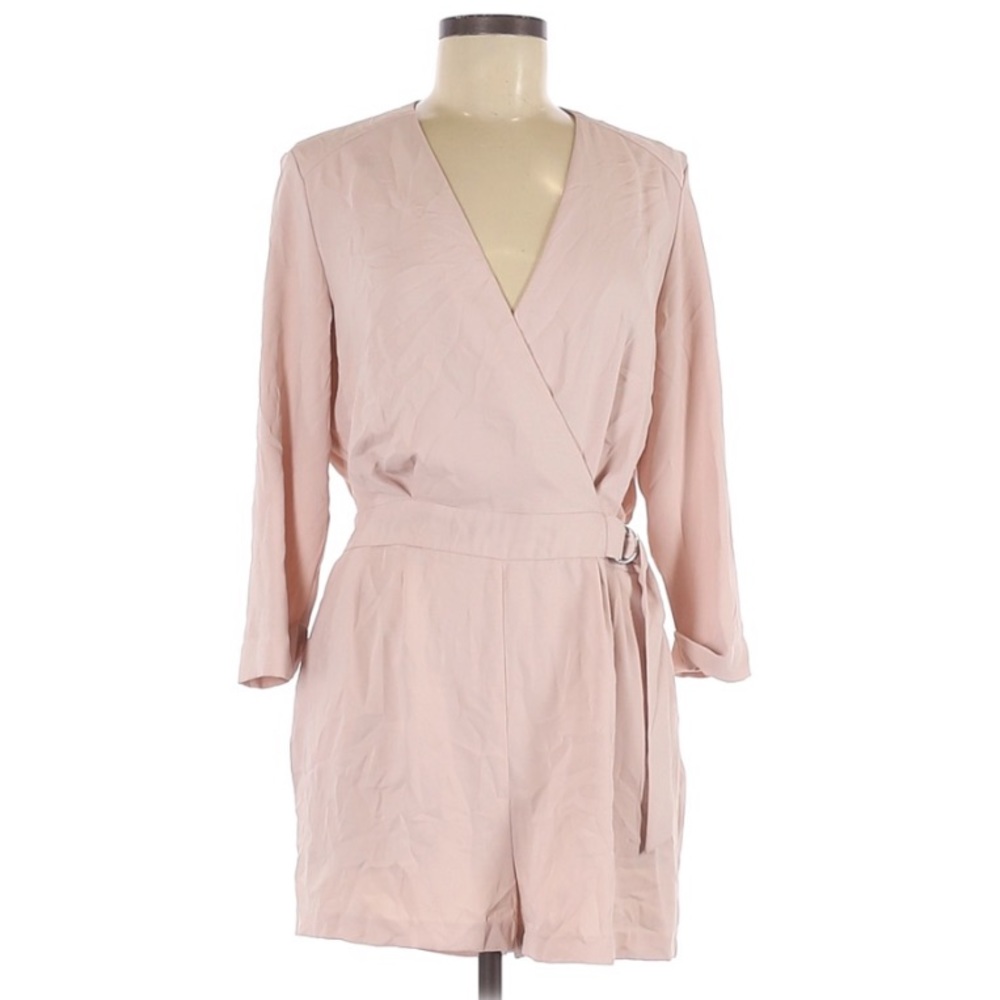TopShop Romper Quarter Sleeve V Neck Pink size 8